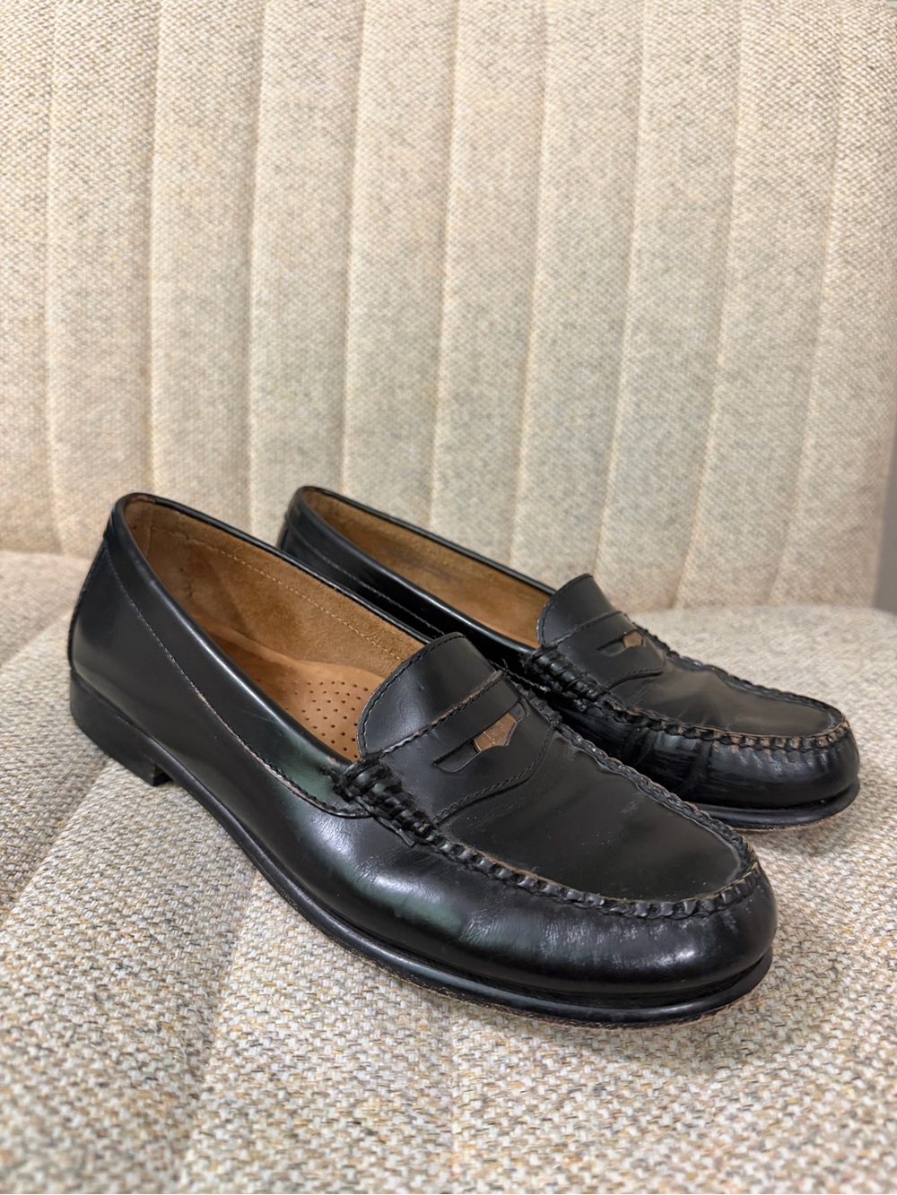 GH BASS & CO Black Leather Weejuns Wayfarer Penny Loafers, sz 9